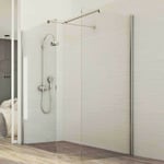 CABINE DE DOUCHE PAROI PARE FIXE 90x140CM 2 PAROIS WALK IN VERRE TRANSPARENT 8MM