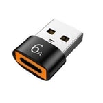 USB-A 3.0 til USB-C OTG adapter - 6A - Sort