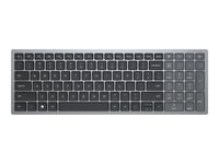 Dell KB740 - Clavier - compact, multi-dispositif - sans fil - 2.4 GHz, Bluetooth 5.0 - AZERTY - Belge - gris titan - avec 3 ans Service d'échange avancé le jour ouvrable suivant