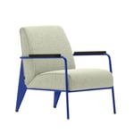 Vitra - Fauteuil de Salon, Prouvé Bleu Marcoule, Dark Oak, Fabric Cat. F100 Nubia Col. 03 Cream/Sand - Fåtöljer