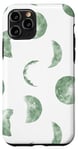 Coque pour iPhone 11 Pro Cute Green Moon Pattern For Girls Astrology Aesthetic