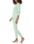 Amazon Essentials Ensemble de Pyjama en Coton Coupe Ajustée (Grande Taille Disponible) Femme, Vert Menthe Animaux de la Forêt, XS