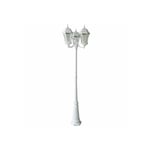 Bricolage Direct - Lampadaire Extérieur 3 Têtes 3x100W E27 Fonte Blanc adela