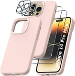 Coque Silicone Rose + Verres Trempes et Protections Camera Arriere X2 Pour iPhon