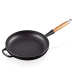 Le Creuset Støpejernspanne med Trehåndtak 28cm Matte Black