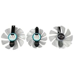 Ventilateur de refroidissement de remplacement FDC10H12D9-C CF1015H12D CF9010H12D FD10015M12D pour Sapphire RX 5700 XT 8GB NITRO Ventilateur de refroidisseur de carte vidéo - Type white 3-Fan FD