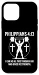 Coque pour iPhone 12 mini Bodybuilder chrétien Philippiens 4:13 Force