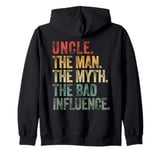 Vintage Uncle The Man The Myth The Bad Influence Fathers Day Zip Hoodie