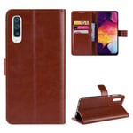 Crazy Horse Lommeboketui for Samsung Galaxy A50 - Brun