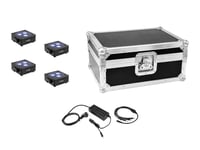 Set 4x AKKU Flat Light 3 bk + Charger + Case