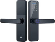 Serrure biométrique à empreinte digitale pour portes en bois, Bluetooth, électronique, compatible avec Tuya Smart Lock pour télécommande, contrôle de déverrouillage sans clé, noir, 22 x 160 (50 50)