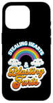 Coque pour iPhone 16 Pro Stealing Hearts & Blasting Pets Funny Valentines Rainbow