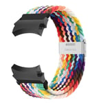 20mm armband för Samsung Galaxy Watch 4/5/6/ pro/classic 45mm 44mm 40mm 43mm 47mm Nylonarmband utan luckor Galaxy Watch 6-armband Rainbow