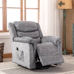 Fauteuil inclinable à massage électrique avec chaleur et vibrations pour personnes âgées, mécanisme d'inclinaison durable et sûr - Canapé en tissu