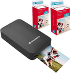 Agfa Photo-Pack Imprimante Realipix Mini P+Cartouches Et Papiers Amc Pour 100 Photos-Imprimante Photo Format 5,3 X 8,6 Cm Via Bluetooth-Sublimation Thermique 4Pass-Noir