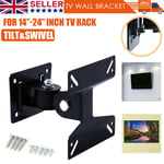 TV Wall Bracket Swivel Tilt Monitor Mount for 14 16 19 22 24" 3D LED LCD Plasma