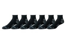 Amazon Essentials Men's Performance Comfortable Cotton Cushioned Breathable Athletic Ankle Socks, 6 Pairs, Black, 5-11