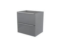 Meuble sous vasque suspendu gris brillant l.60 x H.60 x P.45 cm, GoodHome Imandra