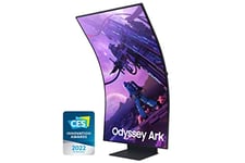 Samsung Ecran PC Odyssey Ark 55’’ 165Hz , 1ms, Dalle VA Mini LED 1000R, UHD : 3840x2160, 1 000 000:1 ,Gaming Hub, Cockpit Mode, AMD FreeSync Premium Pro,Pied Ajustable, HDMI, DP, LAN