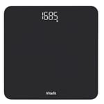 Vitafit Digital Bathroom Scales for Body Weight, Weighing Professional Since 2001, Clear LED Display and Step-On, 3*AAA Batteries Included,28st/400lb/182kg, Spray Silver Black