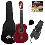 TIGER CLG4-RD | 3/4 Size Classical Spanish Guitar Pack | Red