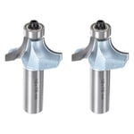 2pcs Roundover Router Bit 1/2 Shank 7/16" Radius Tungsten Steel Tip Light Blue