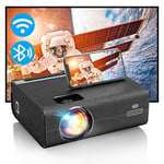 YCLZY Vidéoprojecteur Bluetooth avec Toile, Full HD 1080P WiFi, 9000 lumens, projecteur LED extérieur, Contraste 10000:1, projecteur lumière du Jour pour Home cinéma, iOS, Android, Ordinateur