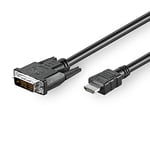 goobay Câble DVI-D/HDMI, Nickelé, Noir, 1m Longueur de Câble