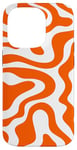 Coque pour iPhone 14 Pro Simple abstrait orange et blanc ondulé tourbillon