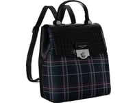 David Jones Women's Backpack With A Checkered Front, Closed With A Flap, Eco Leather David Jones Not Applicable