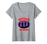 Womens BROTHERS IN ARMS | VETERANS, SOLDIERS, SURVIVORS, MIA, POW V-Neck T-Shirt
