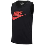 Nike M NSW Tank Icon Futura Débardeur Homme Black/(Habanero Red) FR : M (Taille Fabricant : M)