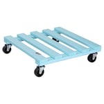 WAGNER Support à roulettes pour pot de fleur AQUA SPLASH 38 x 38 x 9,5 cm I intérieur + extérieur I Roule pot en bois massif certifié FSC®, turquoise I Capacité de charge 120 kg I Made in EU- 20042301