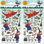 Paper Projects 01.70.06.141 Room On The Broom Sparkly Reusable Sticker Pack, 19.5cm x 9.5cm (Pack of 2)