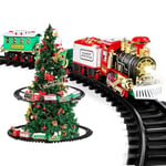 Avilia Train électrique en Mouvement avec Wagons, Rails de diamètre 89 cm avec lumières et Sons de Noël, Convient aux Arbres jusqu'à 2,30 m. Idéal comme décoration de Noël