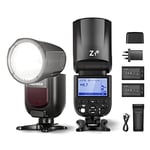 NEEWER Z1-N TTL Round Head Speedlite Flash Kit for Nikon Camera, 76Ws 2.4G 1/8000s HSS Speedlight with Modeling Lamp, Two 2600mAh Lithium Battery and USB Charger, 480 Full Power Shots, 1.5s Recycling