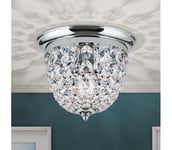 Orion DLU 1840/26-Kristallikattovalaisin PLAFOND 1xE27/40W/230V halkaisija 26 cm kromi