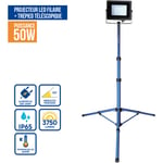 Keli - Projecteur De Chantier Led 50w 1 Tête Sur Pied Professionnel IP65