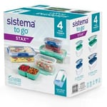 Sistema Stax Club 4 Pack To Go 2,2 L - 1 stk Sistema Stax To Go Oppbevaring av mat Hjem & Fritid Kjøkken