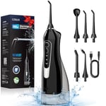 COSLUS Jet Dentaire Hydropulseur Portable 300 ML Sans Fil Irrigateur Dentaire Rechargeable Hydropulseur Dentaire Double Débit d'eau Water Oral Flosser Étanche IPX7 Pour La Maison et Les Voyages Noir