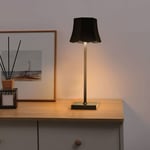 Lampe de chevet LED sans fil rechargeable, lumière portative USB, mini petite lampe de table, metal, Noir