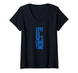 Womens LOVE U's LONG TIME - Colchester Life Long Fan Funny Graphic V-Neck T-Shirt