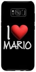 Coque pour Galaxy S8+ I Love Mario Nom personnalisé Homme Guy BFF Friend Cœur
