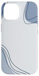 Coque pour iPhone 14 Motif tourbillons bleu clair, bleu marine et noir