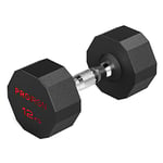 PROIRON Rubber Dumbbells Odorless, Steel Weights Set Men Women Home Gym 3kg 5kg 8kg 10kg 12kg 14kg 16kg 20kg 24kg Fitness Training Exercise Body Strength Lifting Equipment (Pair or Single)