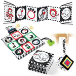 Aolso Jouet Livre Tissu Montessori Bébé Eveil 0-12 Mois Carte Noir et Blanc Bébé Cadeau Naissance Fille Garcon Jouet Sensoriel Hochet Bebe 3Pcs Noir et Blanc Paquet Jouets Pour Bébé