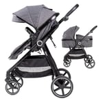 Poussette 2 en 1 - Modèle Versa - Interbaby | Poussette polyvalente avec siège réglable et nacelle rembourrée - De la naissance jusqu'à 48 mois ou 22 kg.