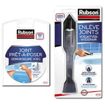 Rubson Joint Prêt à Poser- Rouleau auto-adhésif de joint préformé pour lavabo et baignoire -blanc 12mm x 3.5m & Outils Enlève Joint - permet d'éliminer facilement tout type d'ancien joint