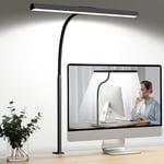 Moslumin Lampe de bureau LED puissante, 24W Lumiere architecte avec pince et double barre, éclairage de bureau ultra large et lumineuse avec bras flexible, pour pc ecran, gaming, travail