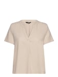 Vero Moda Vmmymilo Ss V-Neck Top Wvn Ga Beige